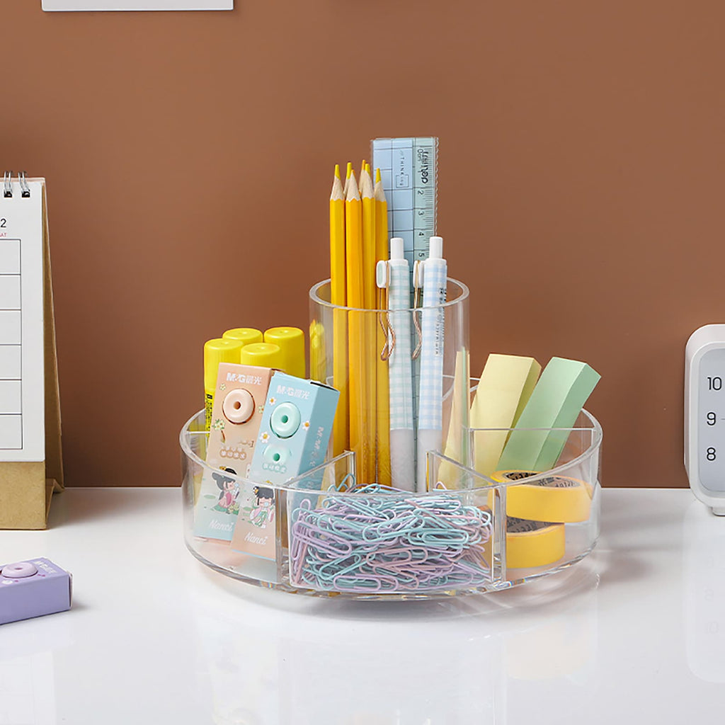 Round Rotating Cosmetic Organizer, Clear