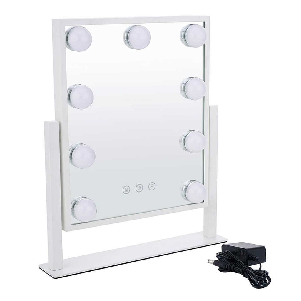 White LED Light Standing Mirror, 16"