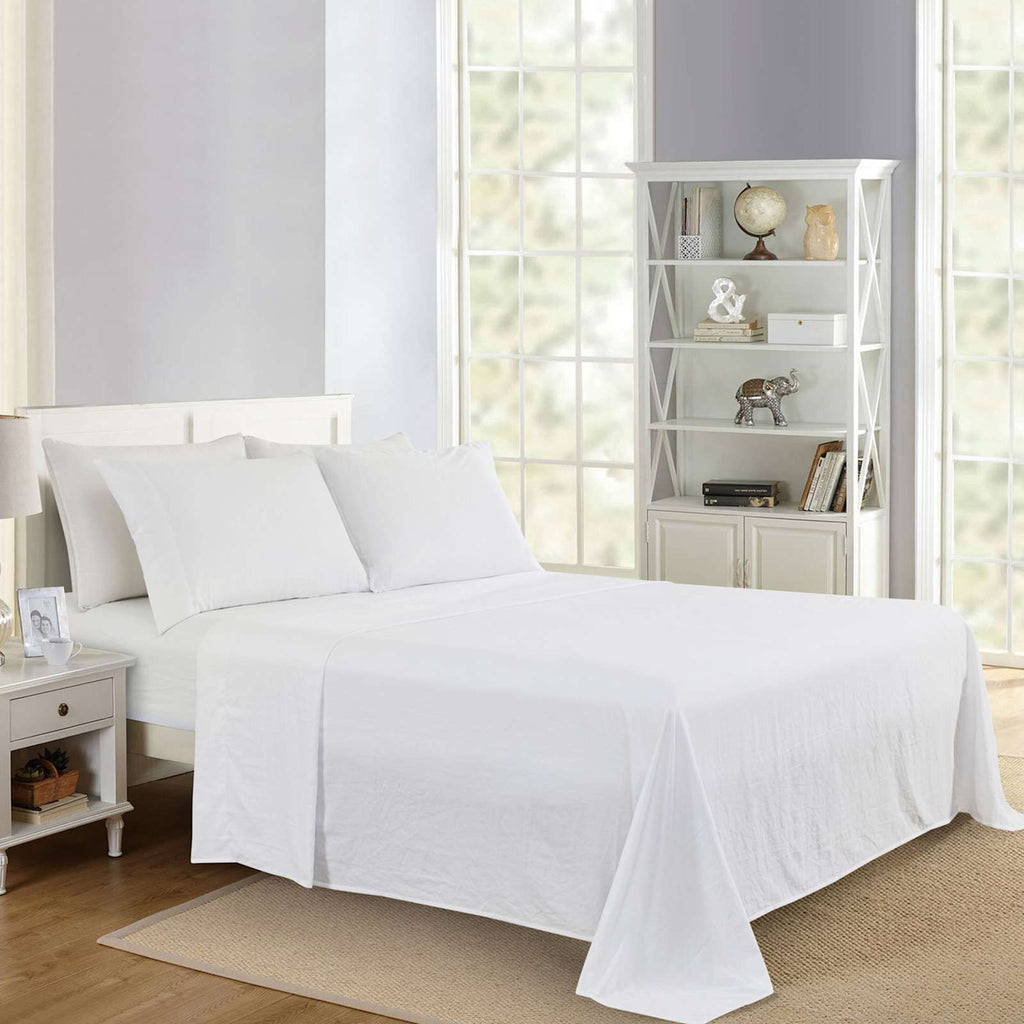 4-Piece Bright White Super Soft Microfiber Sheet Set