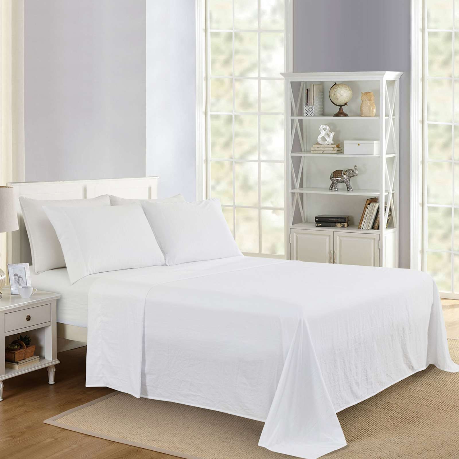 4-Piece Bright White Super Soft Microfiber Sheet Set