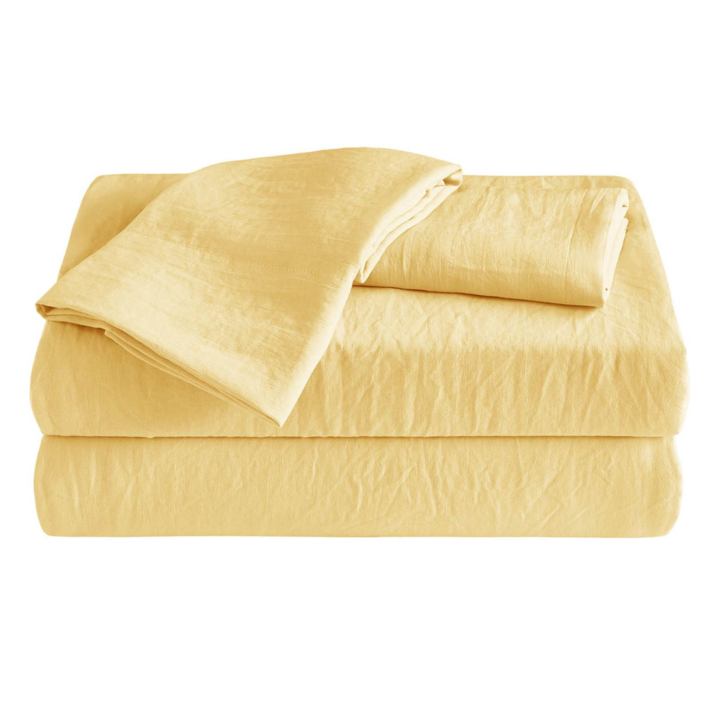 4-Piece Sunlight Yellow Super Soft Microfiber Sheet Set, King