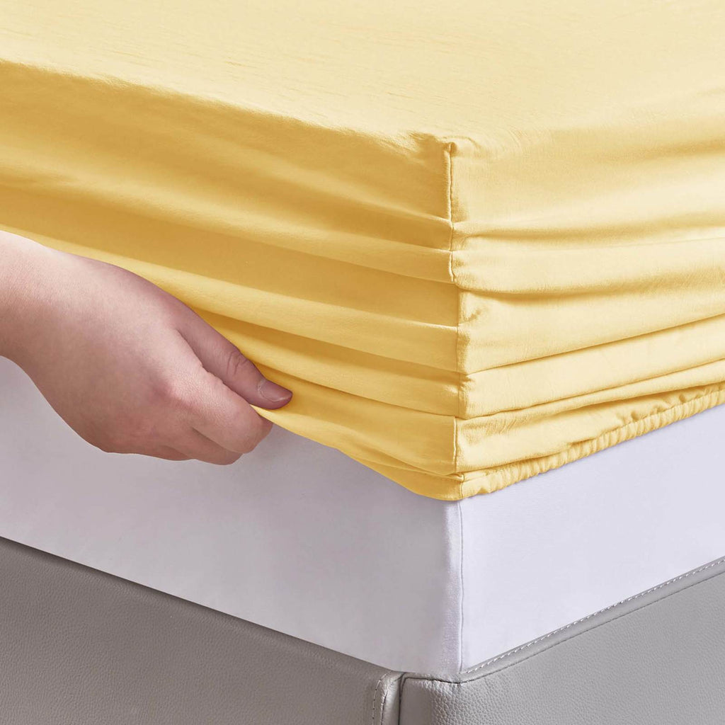 4-Piece Sunlight Yellow Super Soft Microfiber Sheet Set, King