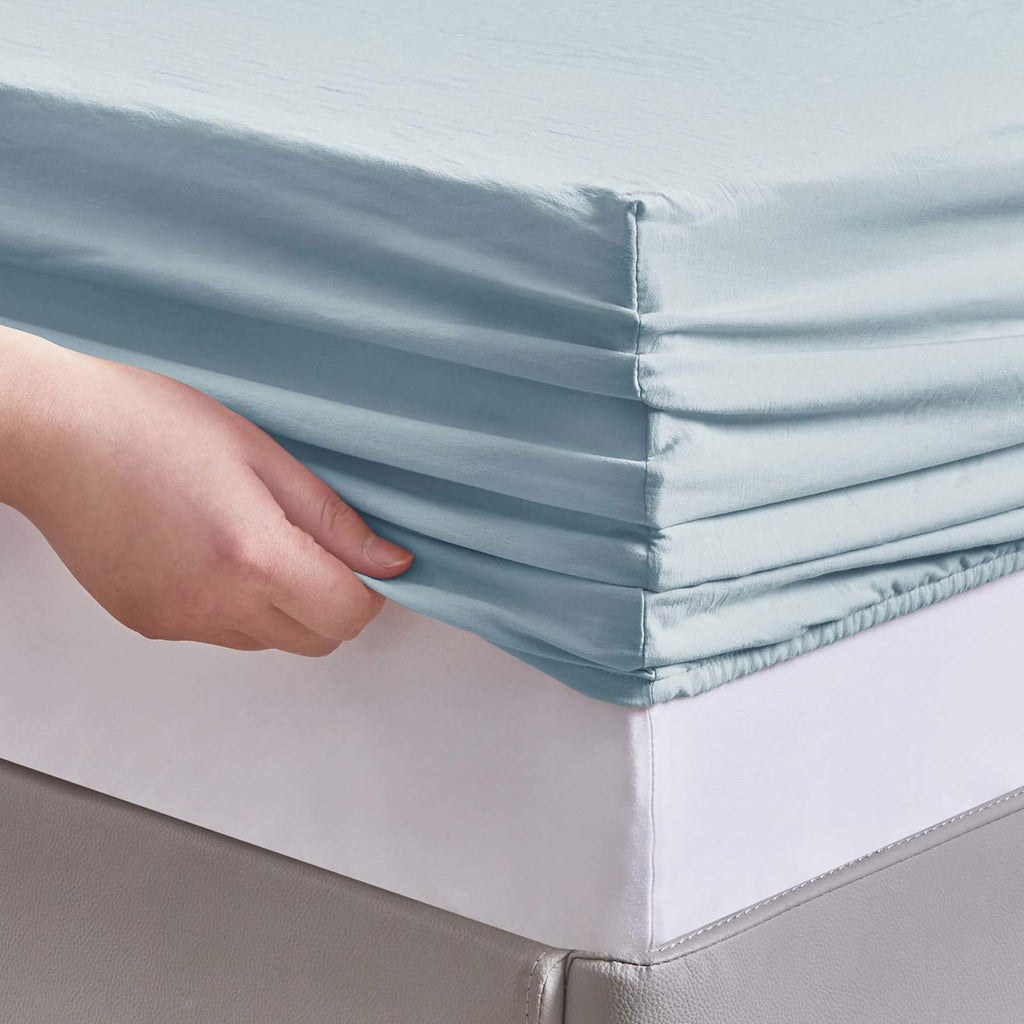 4-Piece Dusty Blue Super Soft Microfiber Sheet Set, King
