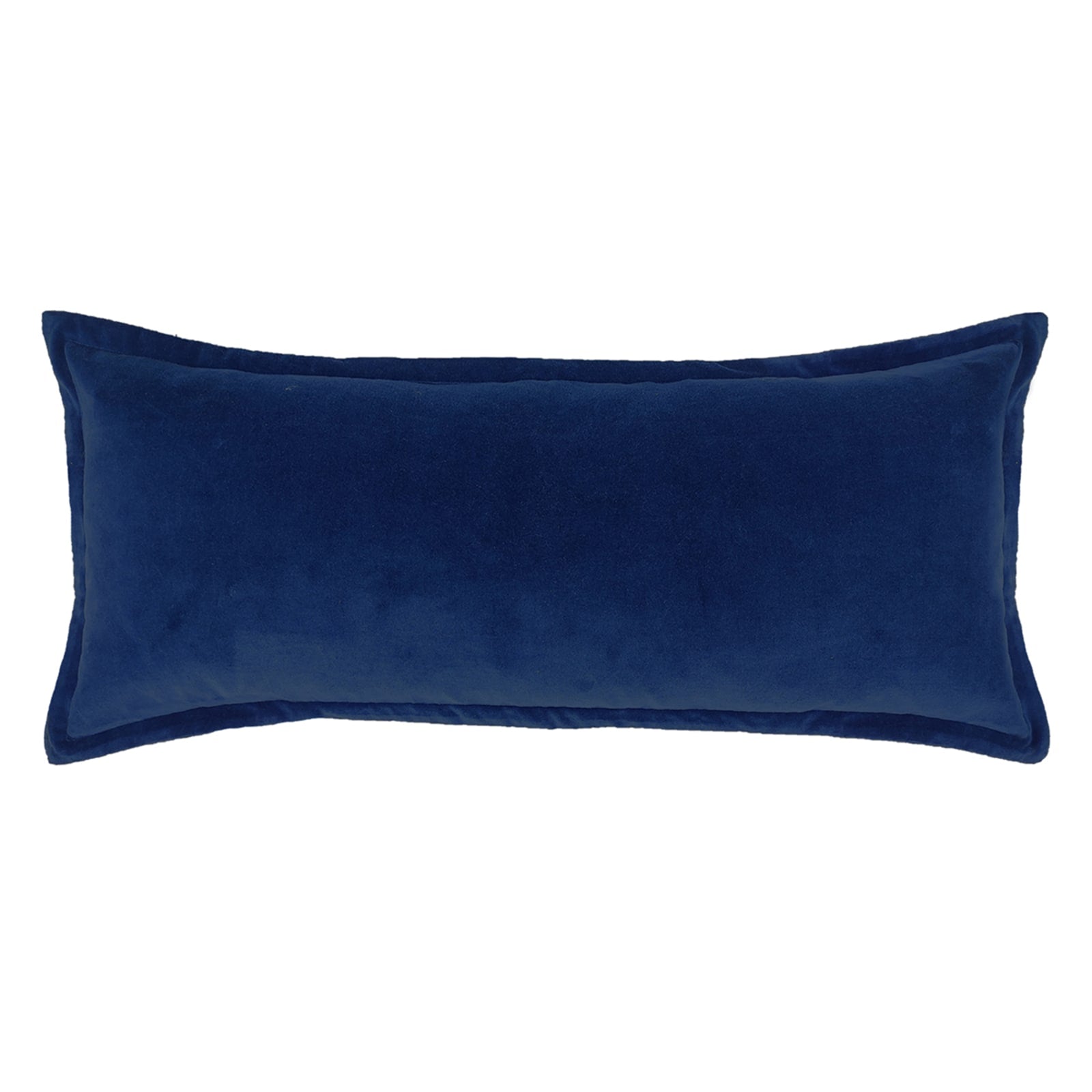 Navy Blue Cotton Velvet Throw Pillow, 14x36