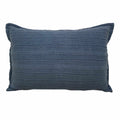 Kleo Blue Striped Slub Throw Pillow, 14x20