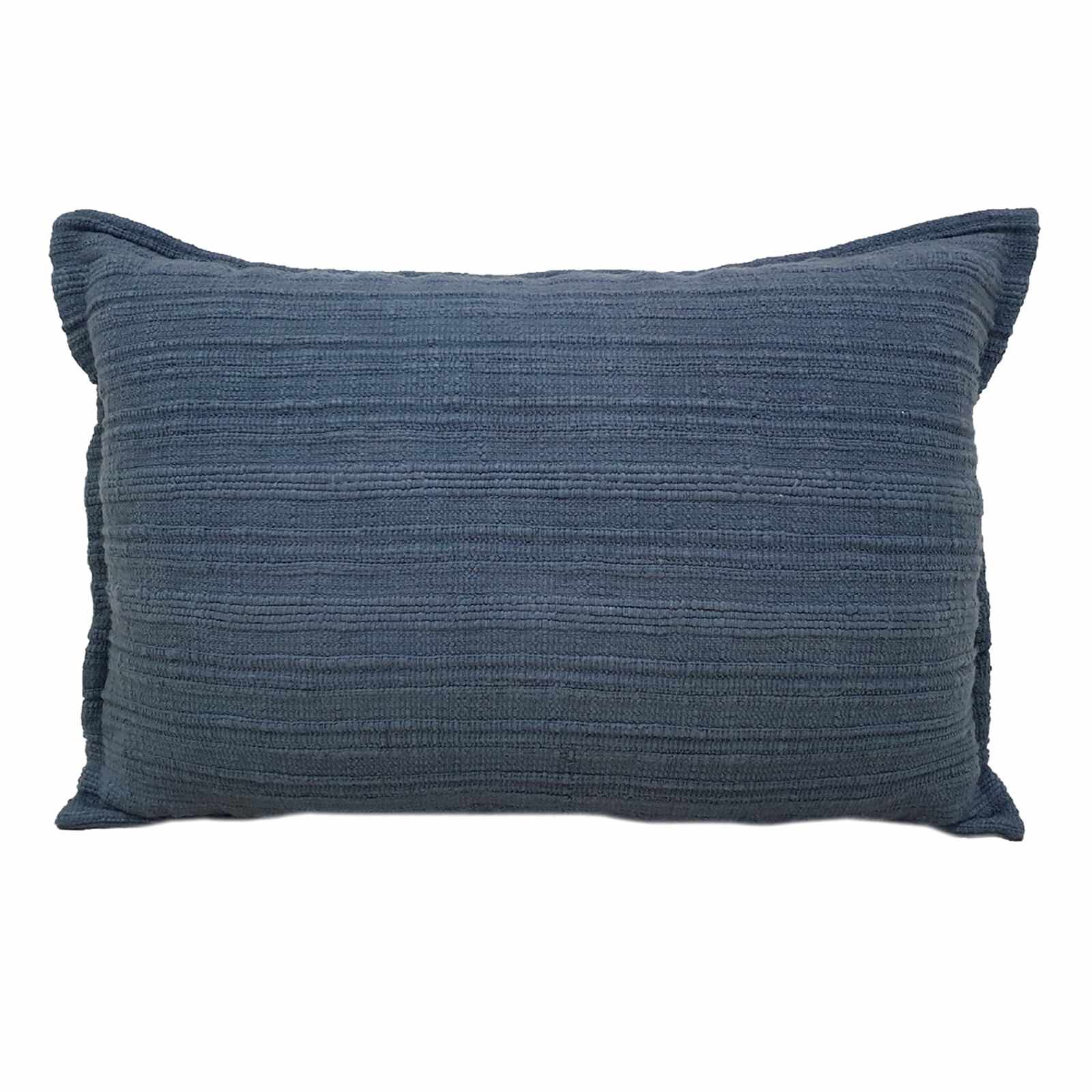 Kleo Blue Striped Slub Throw Pillow, 14x20