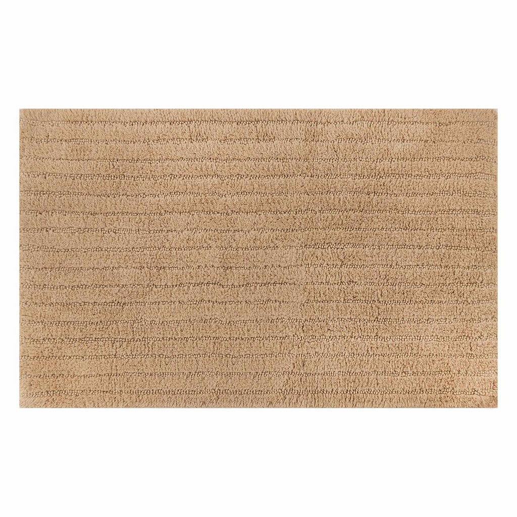 Tan Striped High-Low Bath Rug, 20x30