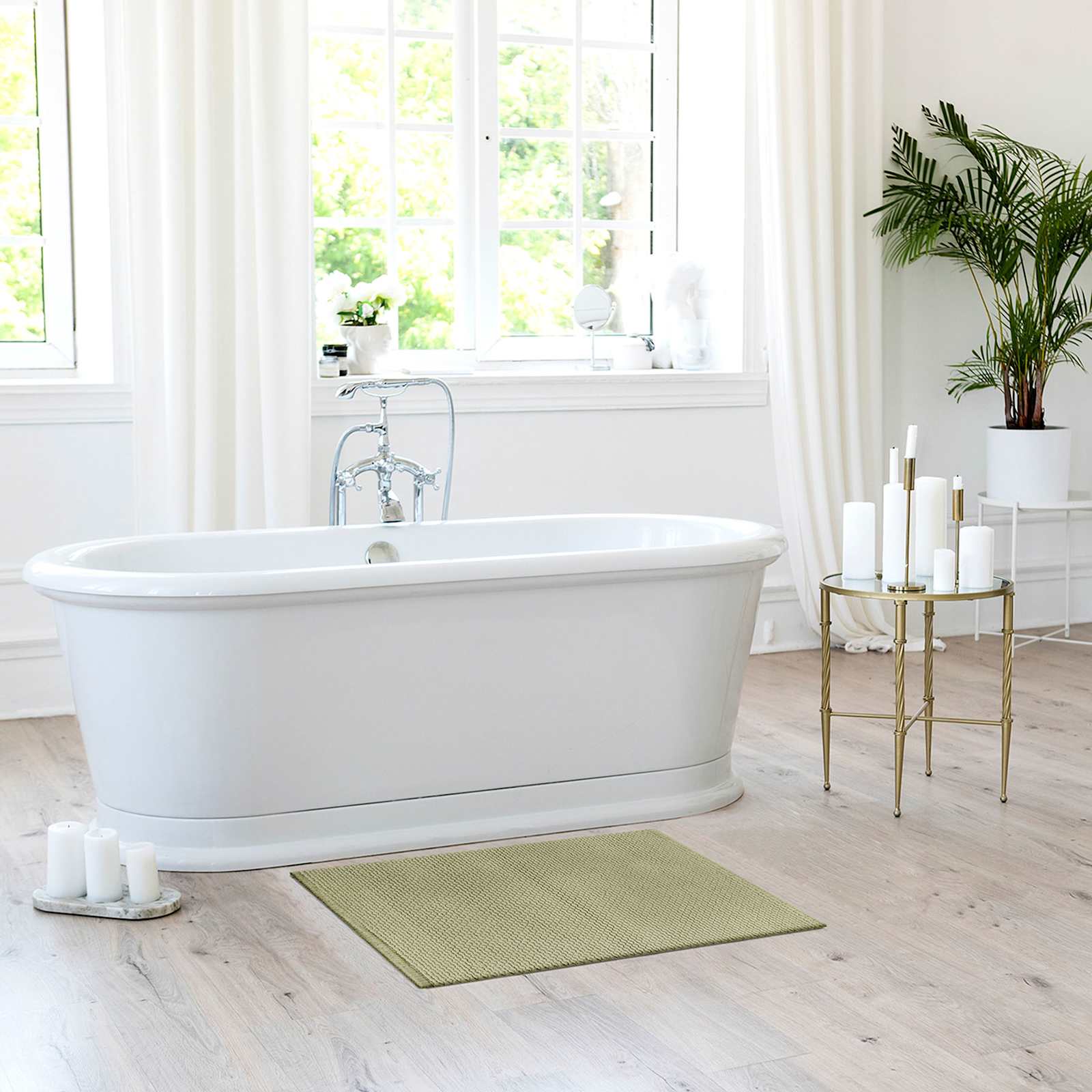 Sage Braided Cotton Bath Rug, 17x24