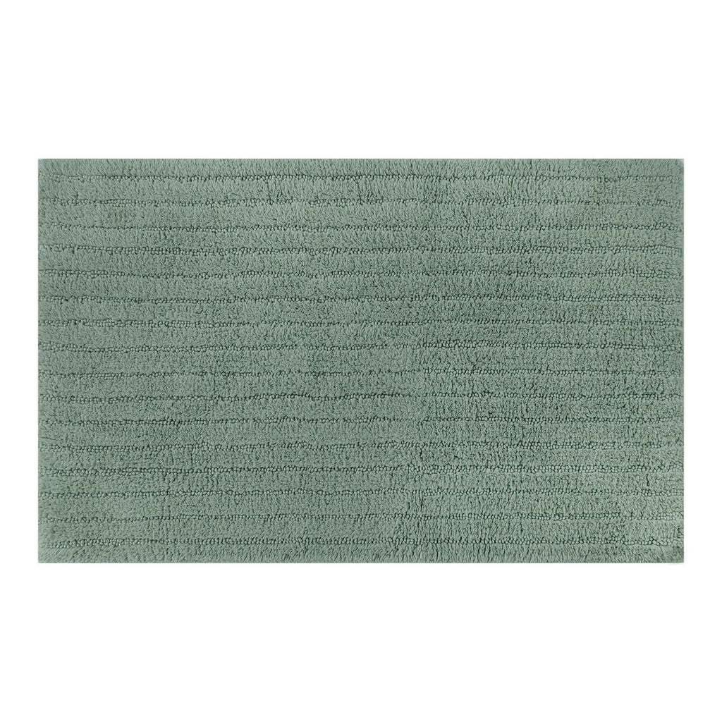 Green Striped High-Low Bath Rug, 20x30