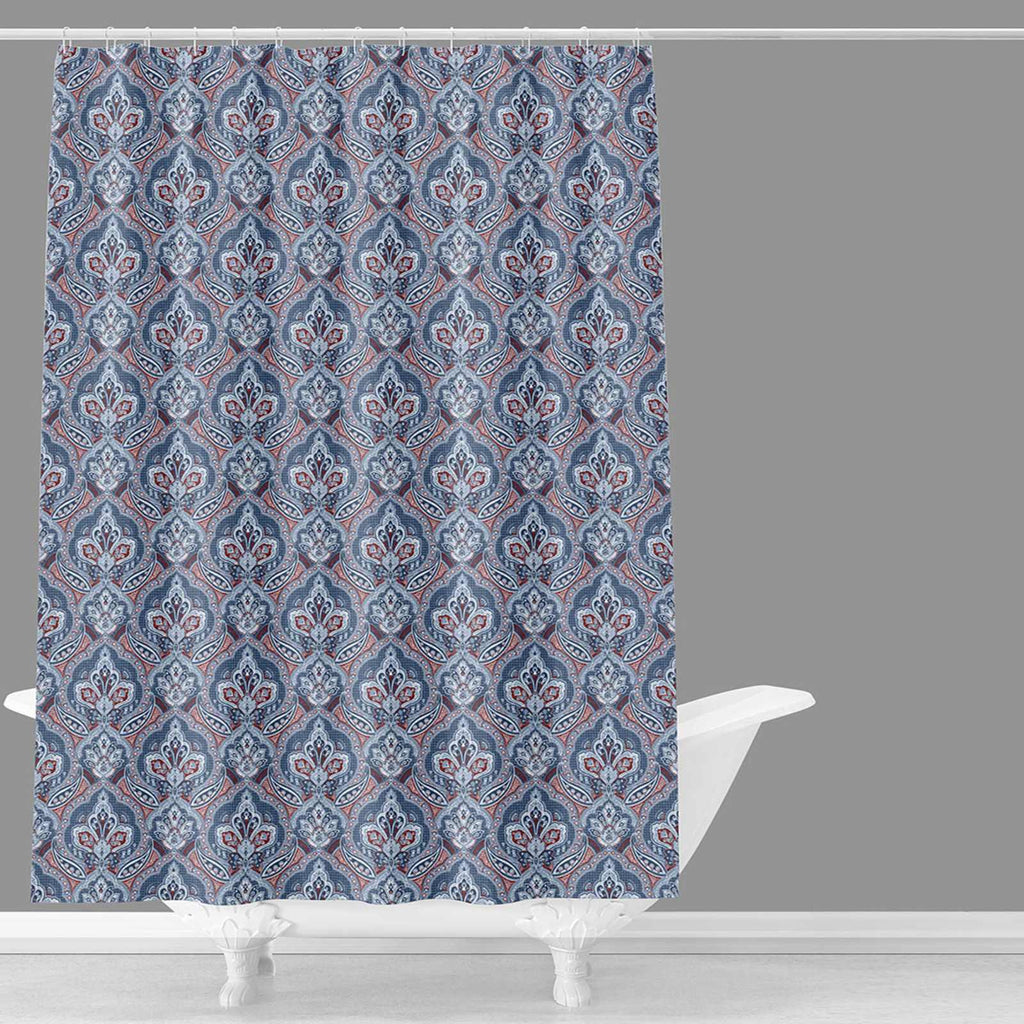 Blue Pomegranate Floral Shower Curtain, 72"