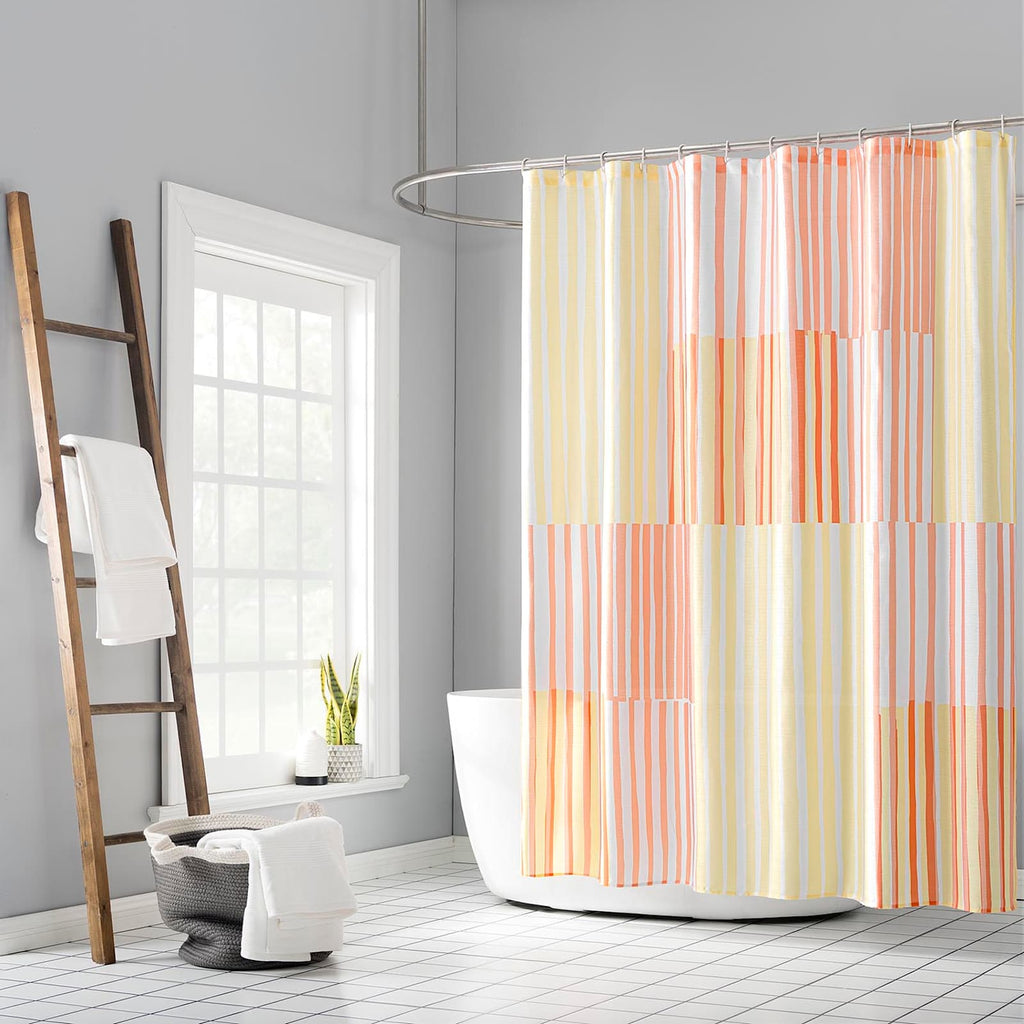 13-Piece Lane Yellow Multi Stripe Shower Curtain Set, 70x72