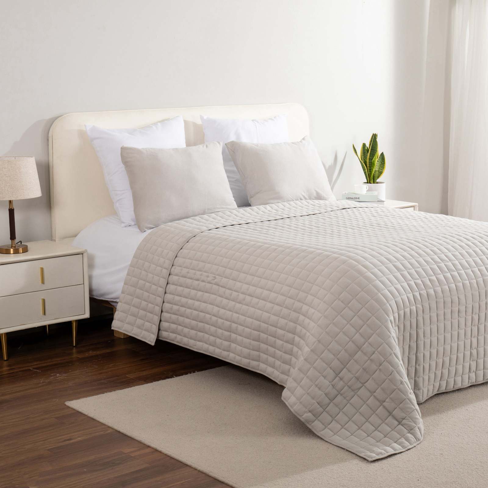 Light Grey Soft Knit Jersey Quilt, Twin/Twin XL
