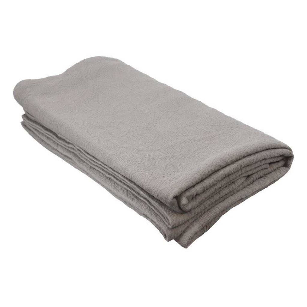 3-Piece Grey Arabesque Jacquard Coverlet Set, Full/Queen