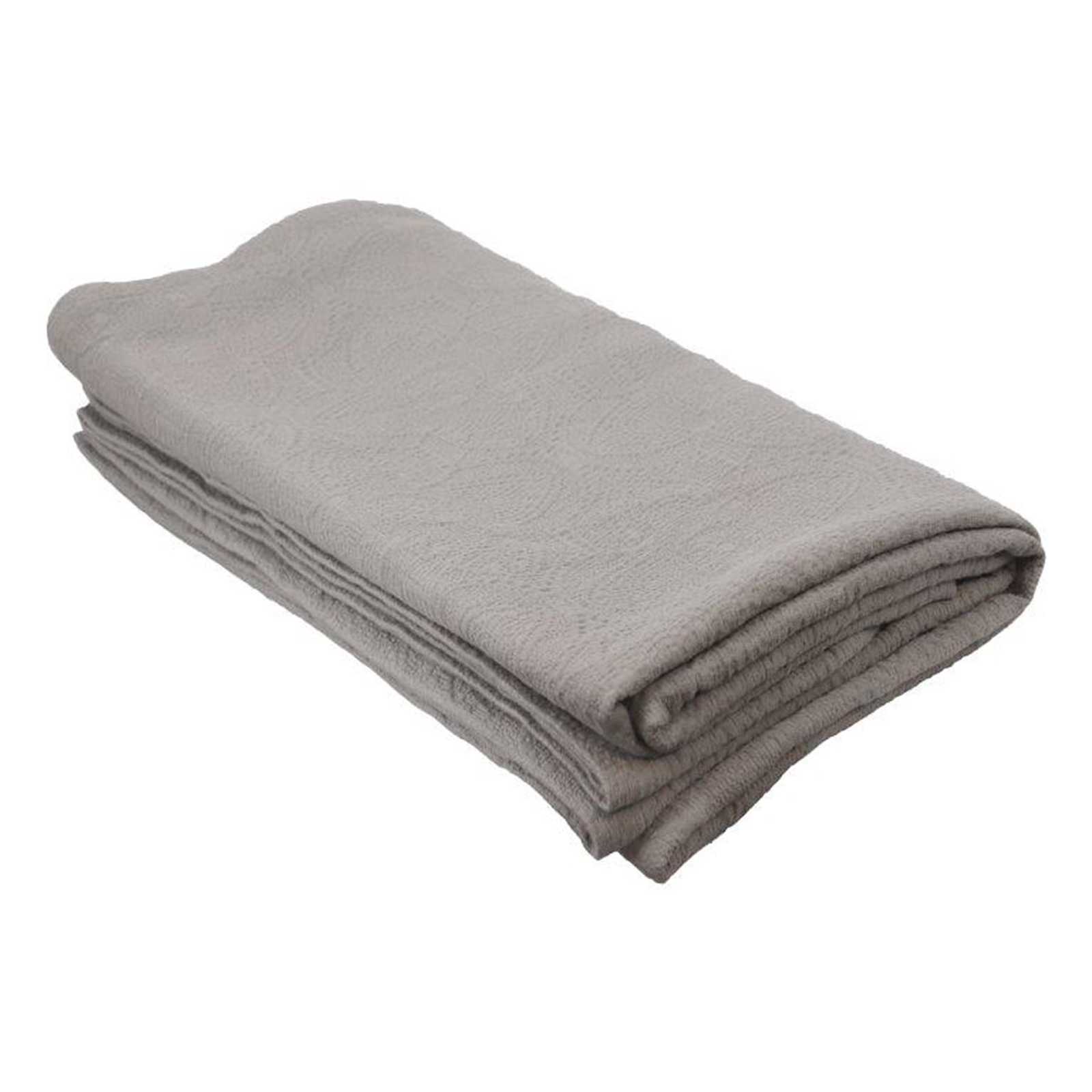 3-Piece Grey Arabesque Jacquard Coverlet Set, Full/Queen