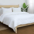 3-Piece White Cotton Dash Matelasse Comforter Set, Full/Queen