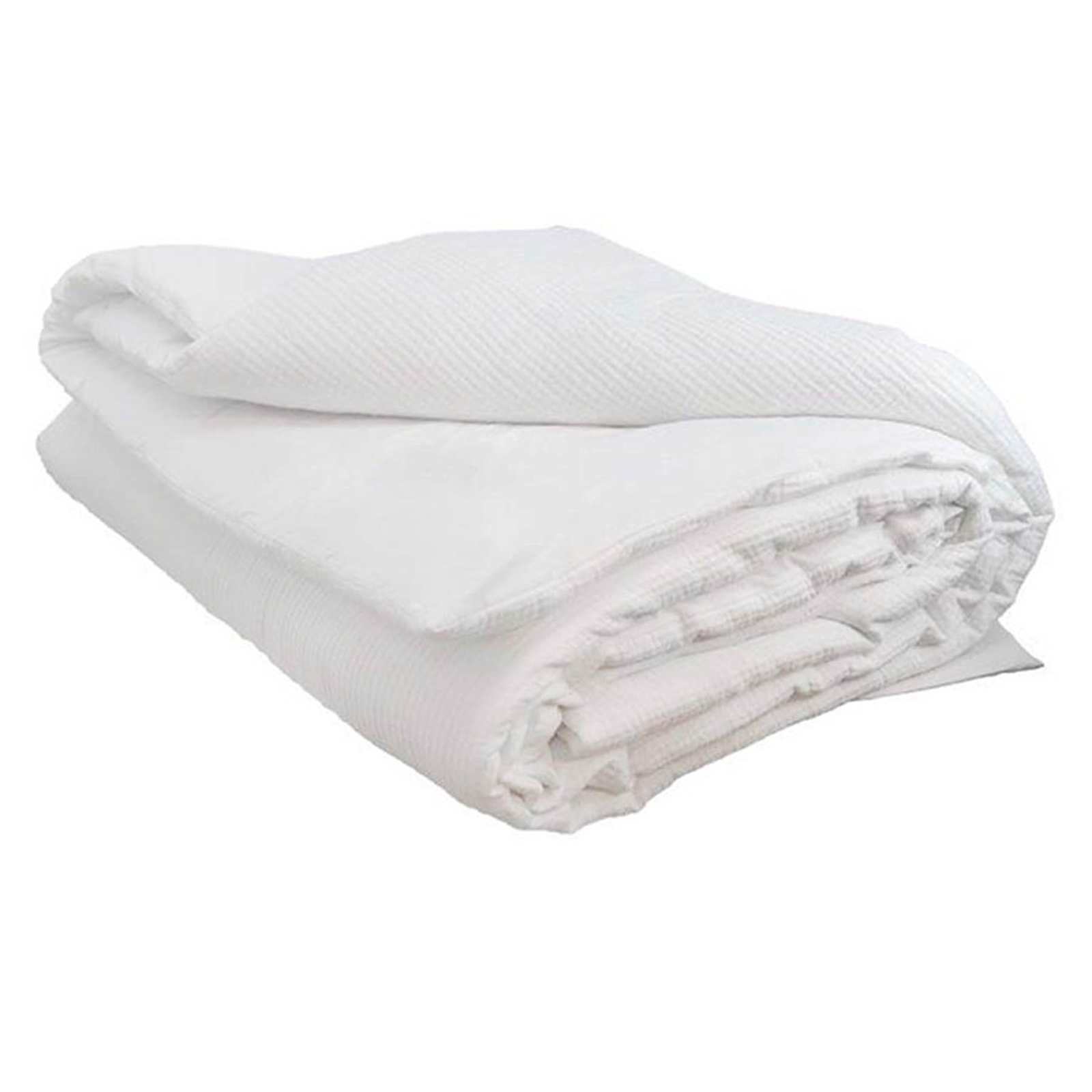3-Piece White Cotton Dash Matelasse Comforter Set, Full/Queen