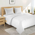 3-Piece White Cotton Waffle Quilt Set, King