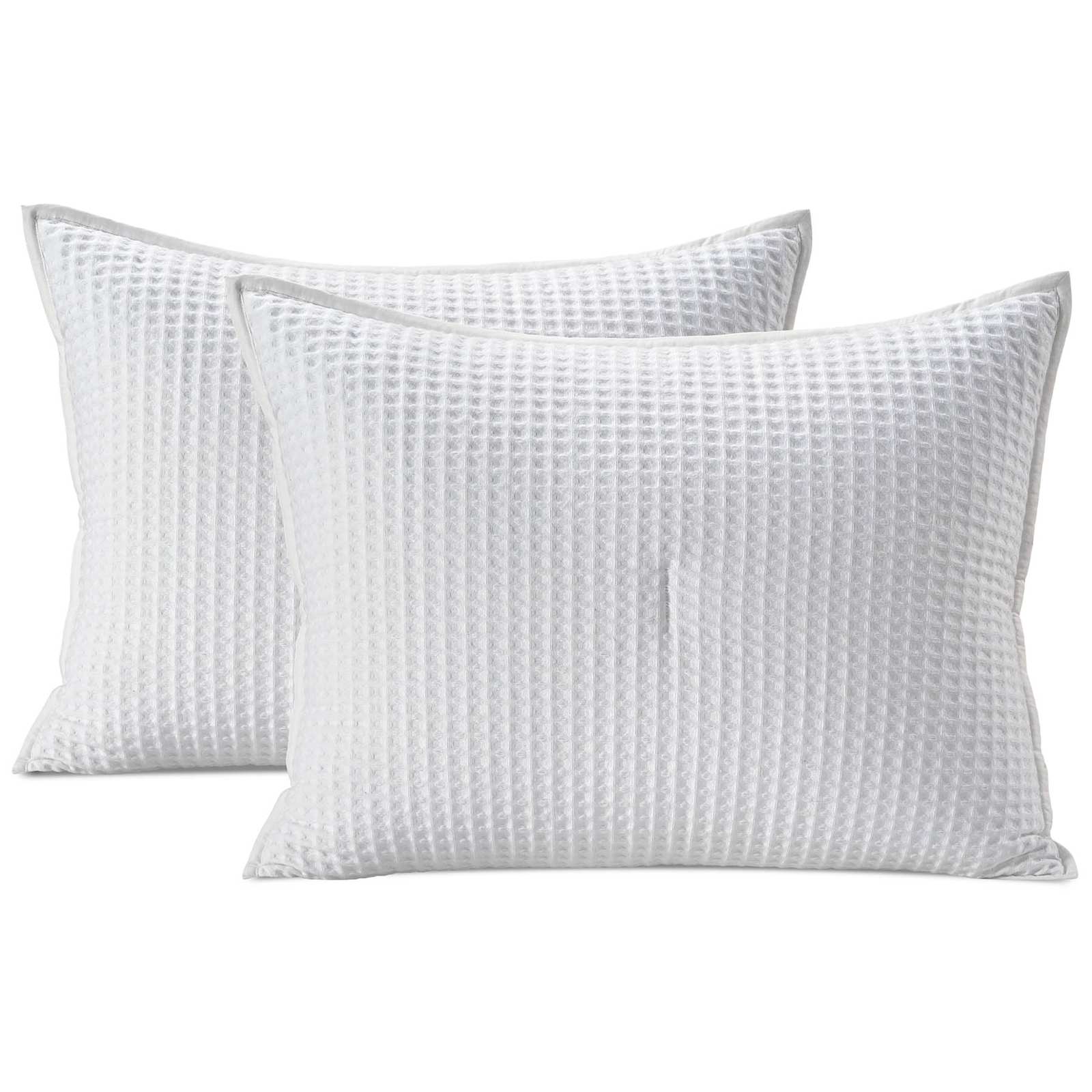 3-Piece White Cotton Waffle Quilt Set, King