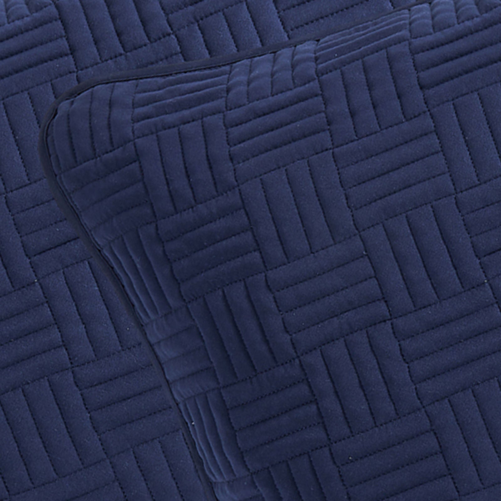 3-Piece Navy Blue Washed Microfiber Quilt Set, Full/Queen