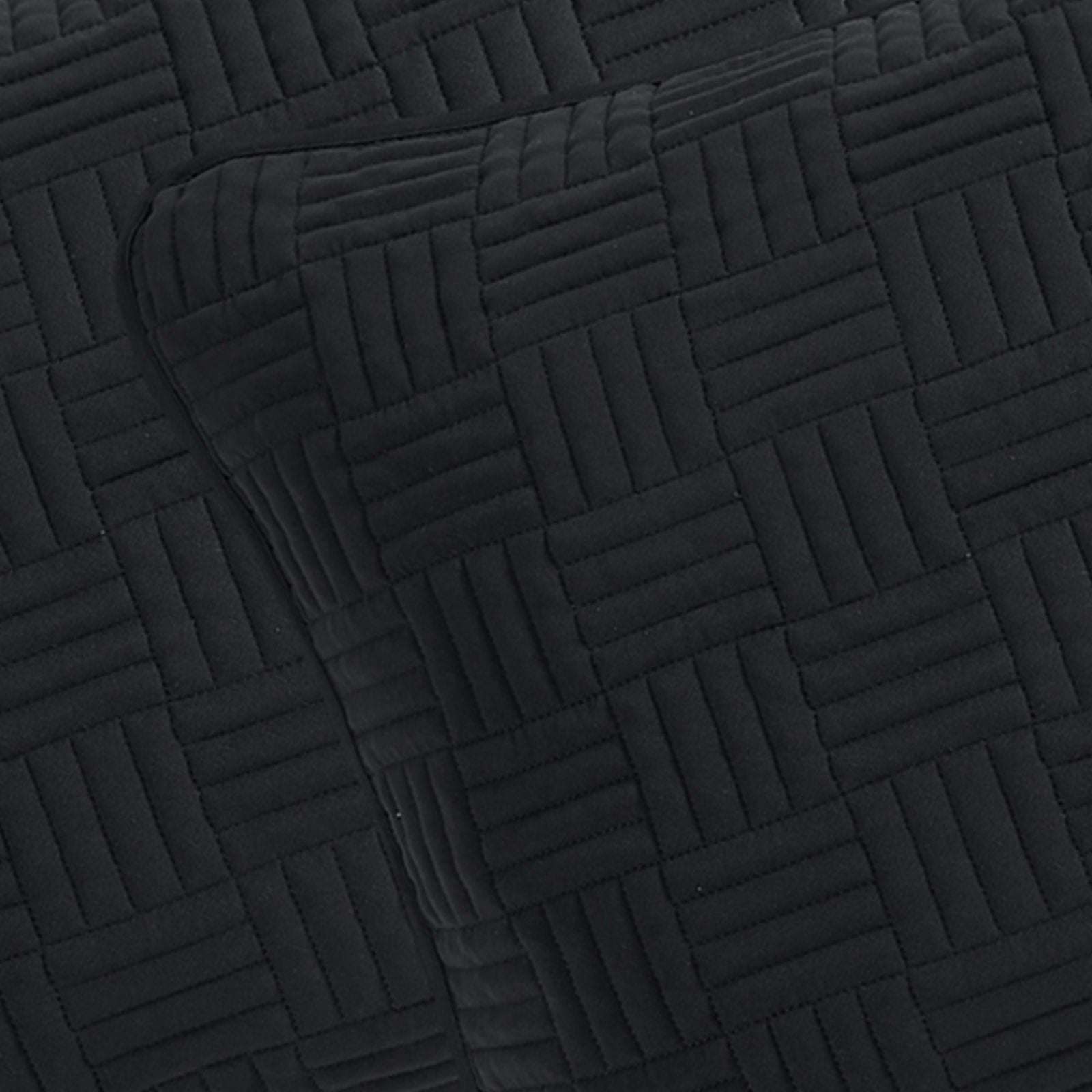 3-Piece Black Washed Microfiber Quilt Set, Full/Queen