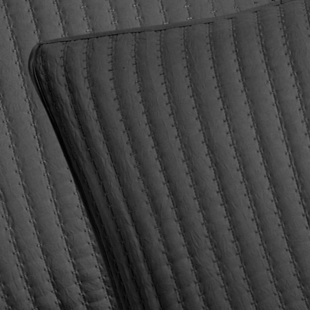 3-Piece Dark Grey Washed Microfiber Quilt Set, King