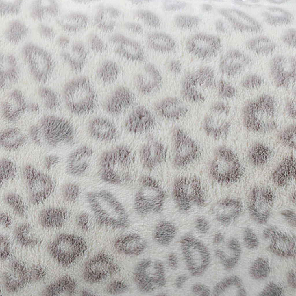 3-Piece Snow Leopard Faux Fur Comforter Set, Full/Queen