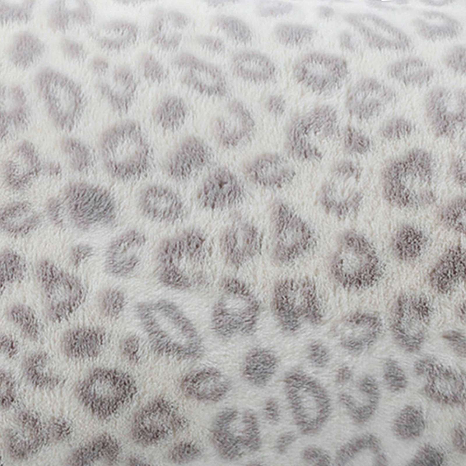 3-Piece Snow Leopard Faux Fur Comforter Set, Full/Queen