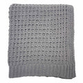 Dark Grey Chenille Knit Throw Blanket, 50x60