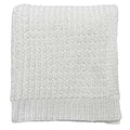 White Chenille Knit Throw Blanket, 50x60