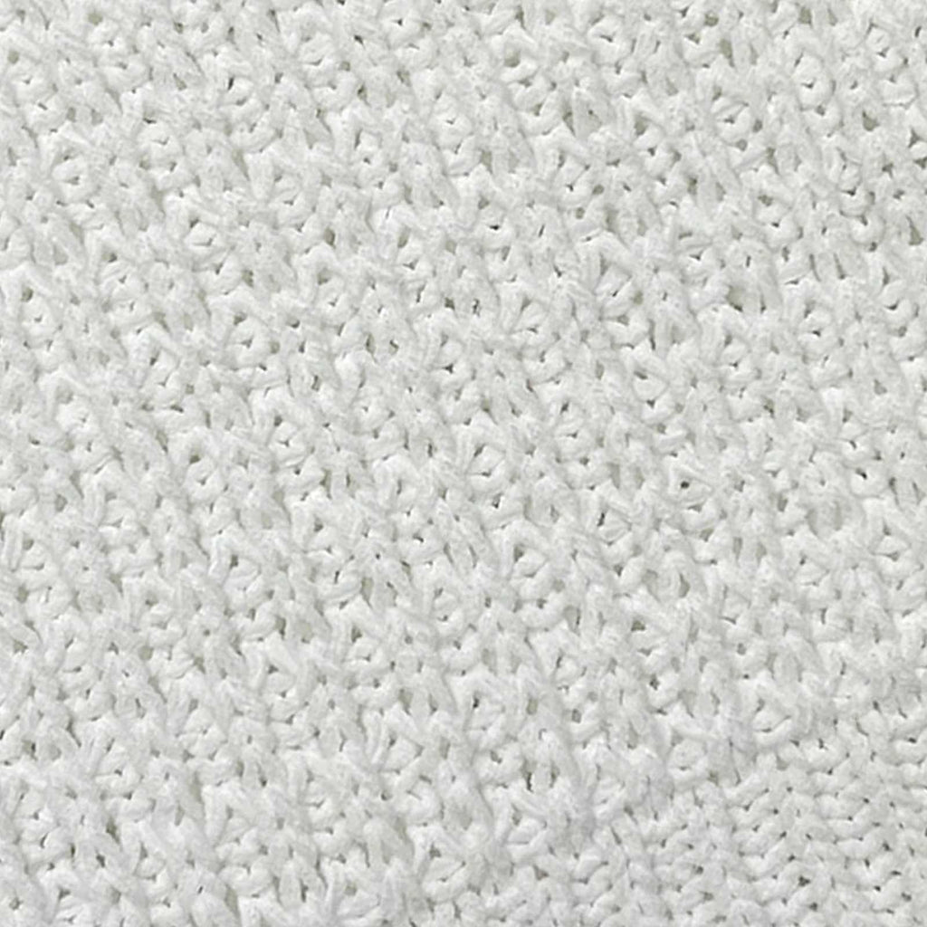 White Chenille Knit Throw Blanket, 50x60