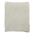 Ivory Chenille Knit Throw Blanket, 50x60