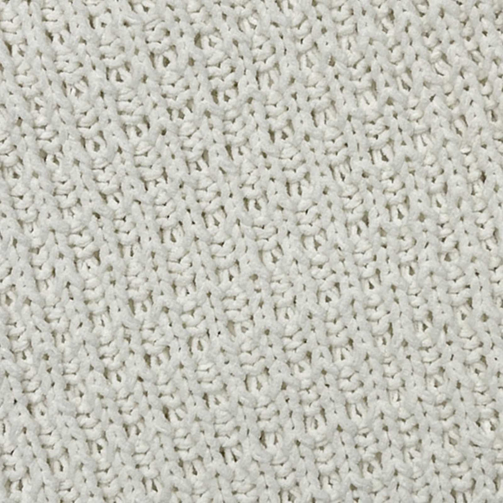 Ivory Chenille Knit Throw Blanket, 50x60