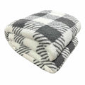 Grey Buffalo Plaid Sherpa Bed Blanket