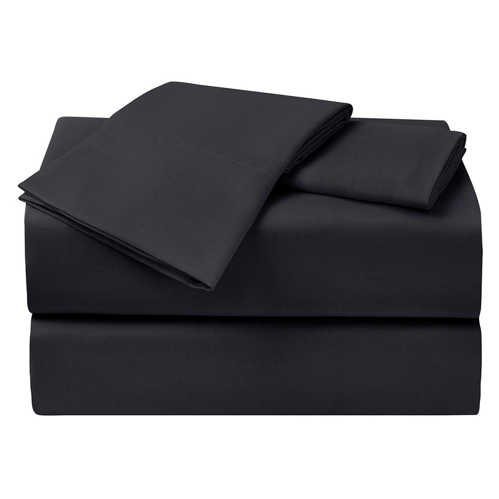 4-Piece Black Cooling Microfiber Sheet Set