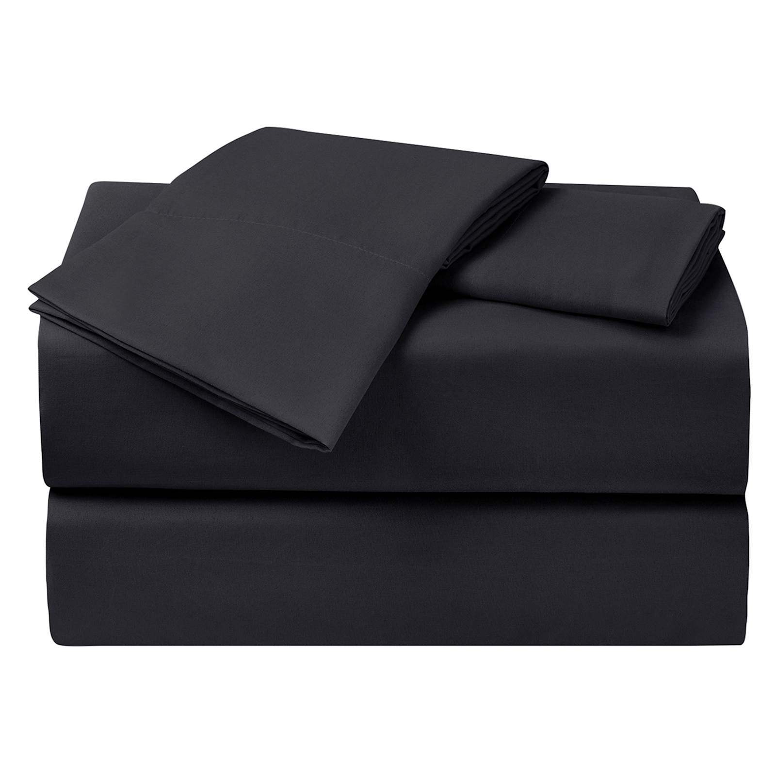 4-Piece Black Cooling Microfiber Sheet Set