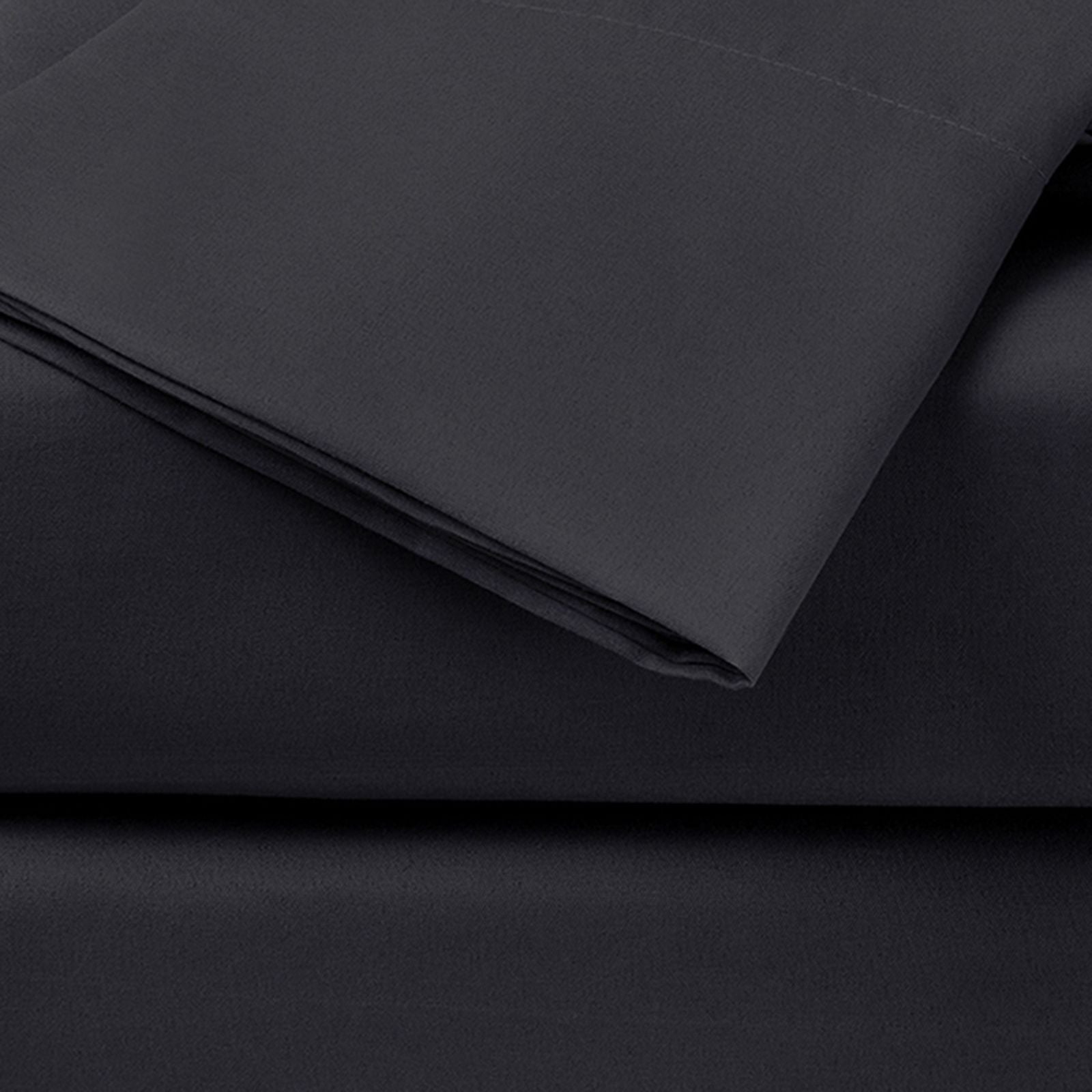 4-Piece Black Cooling Microfiber Sheet Set