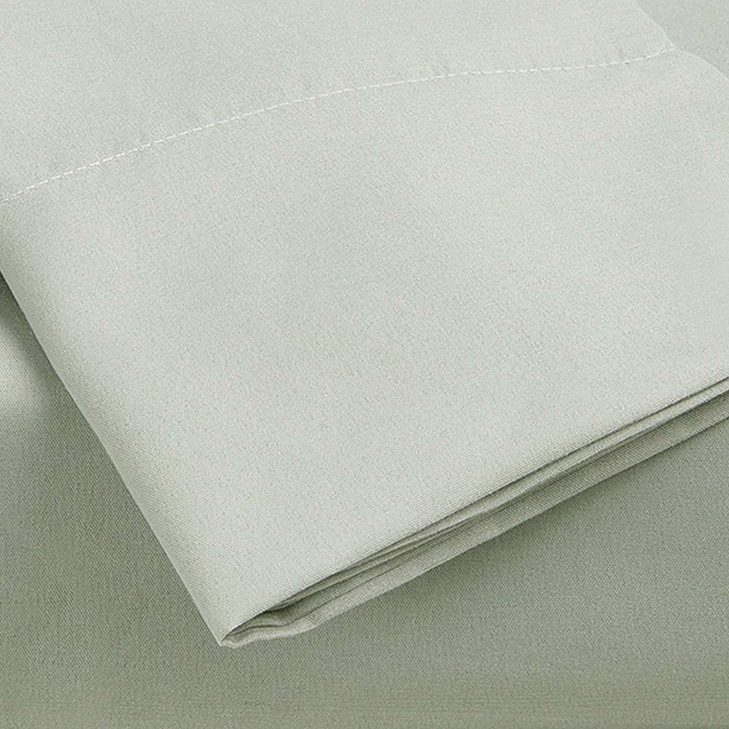 4-Piece Sage Cooling Microfiber Sheet Set, Queen