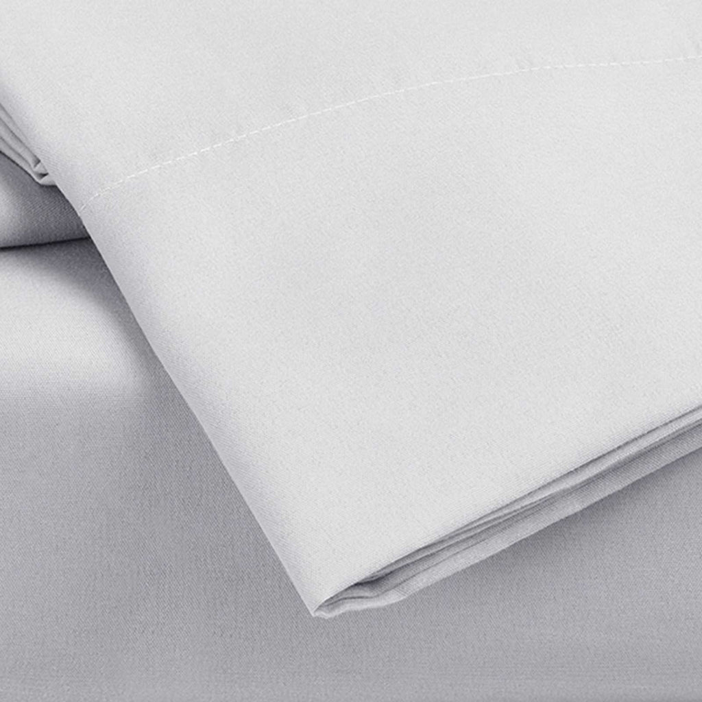 4-Piece Light Grey Cooling Microfiber Sheet Set, Queen