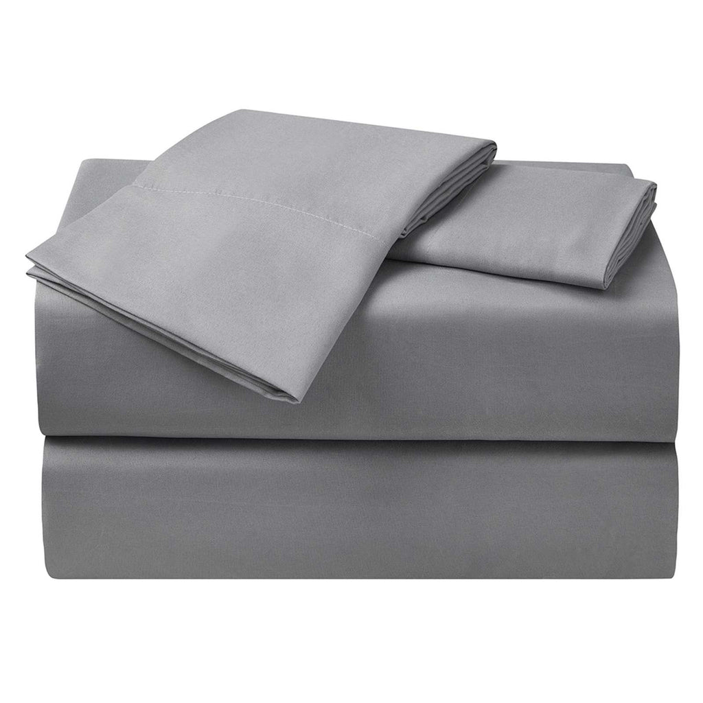 4-Piece Dark Grey Cooling Microfiber Sheet Set