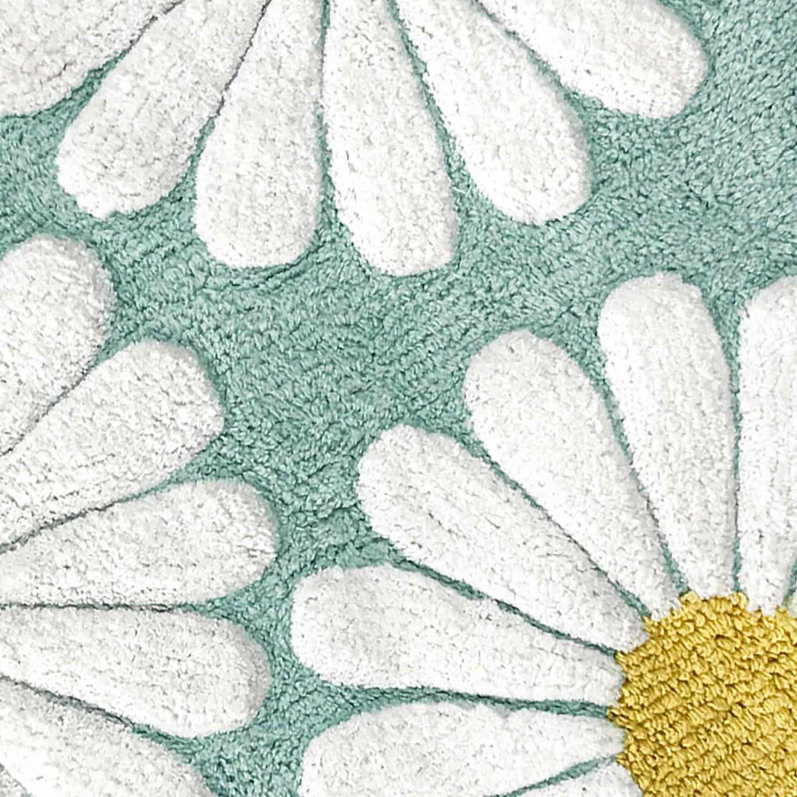 Turquoise Daisy Tufted Bath Rug, 20x30