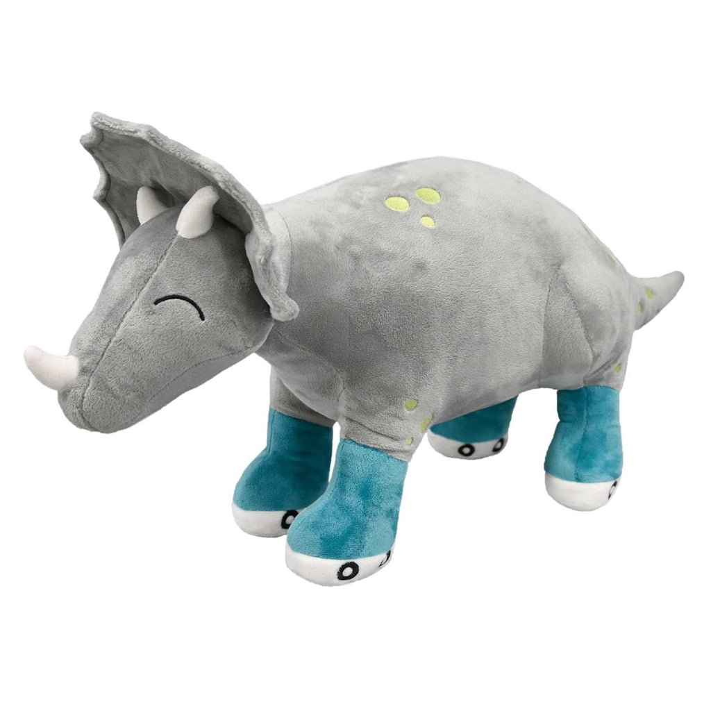 Grey Triceratops Dinosaur Shaped Pillow, 11x16