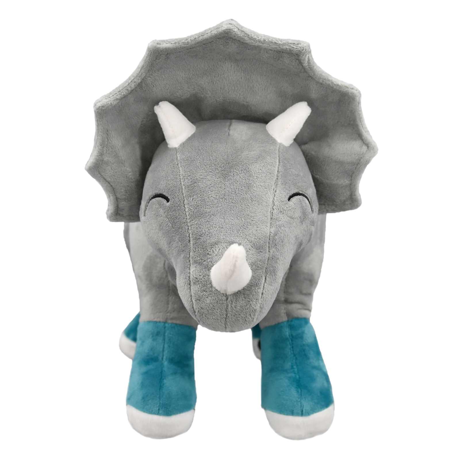 Grey Triceratops Dinosaur Shaped Pillow, 11x16