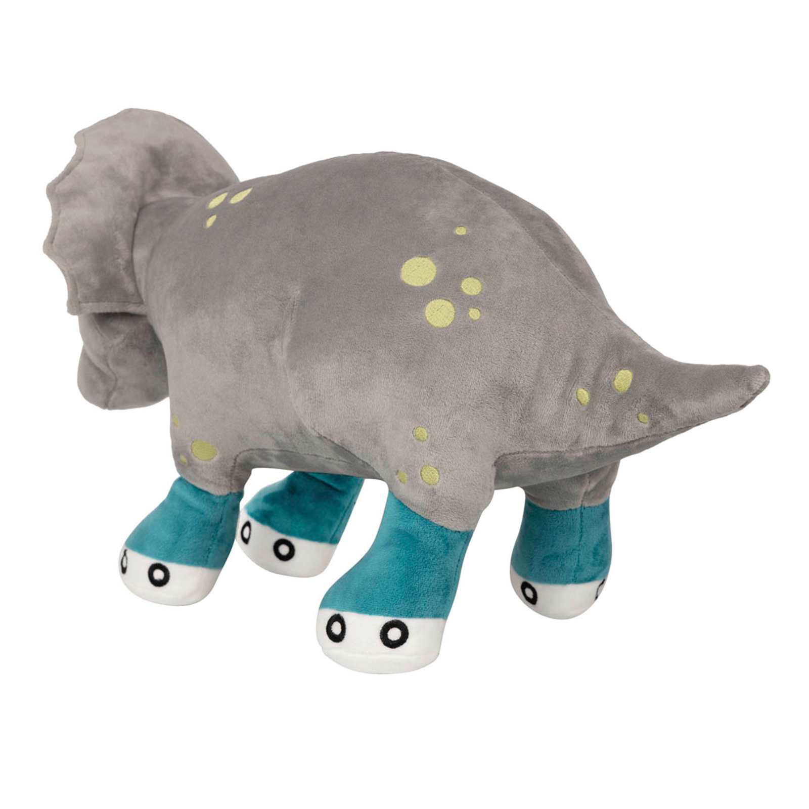 Grey Triceratops Dinosaur Shaped Pillow, 11x16