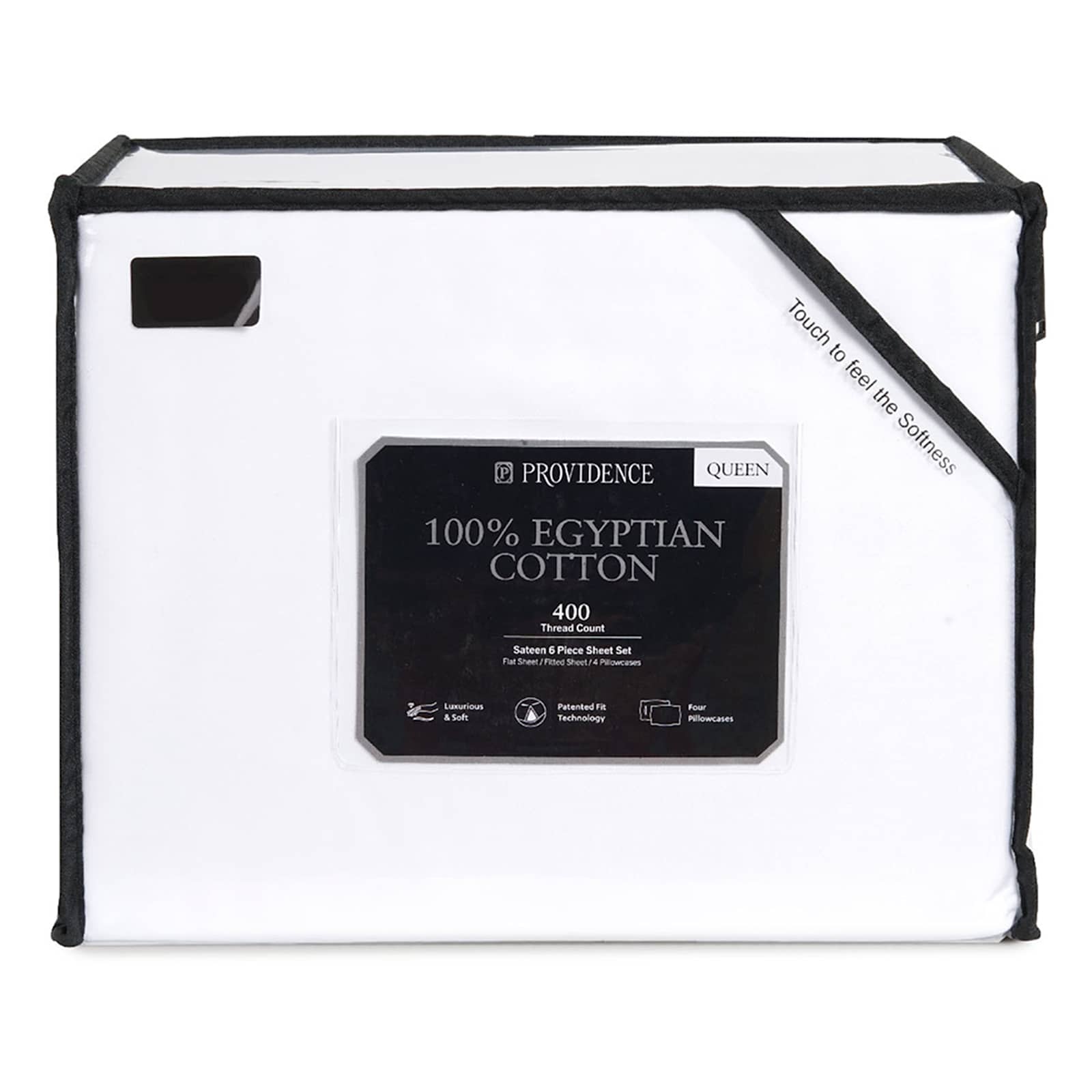 6-Piece White 100% Egyptian Cotton Sateen Sheet Set