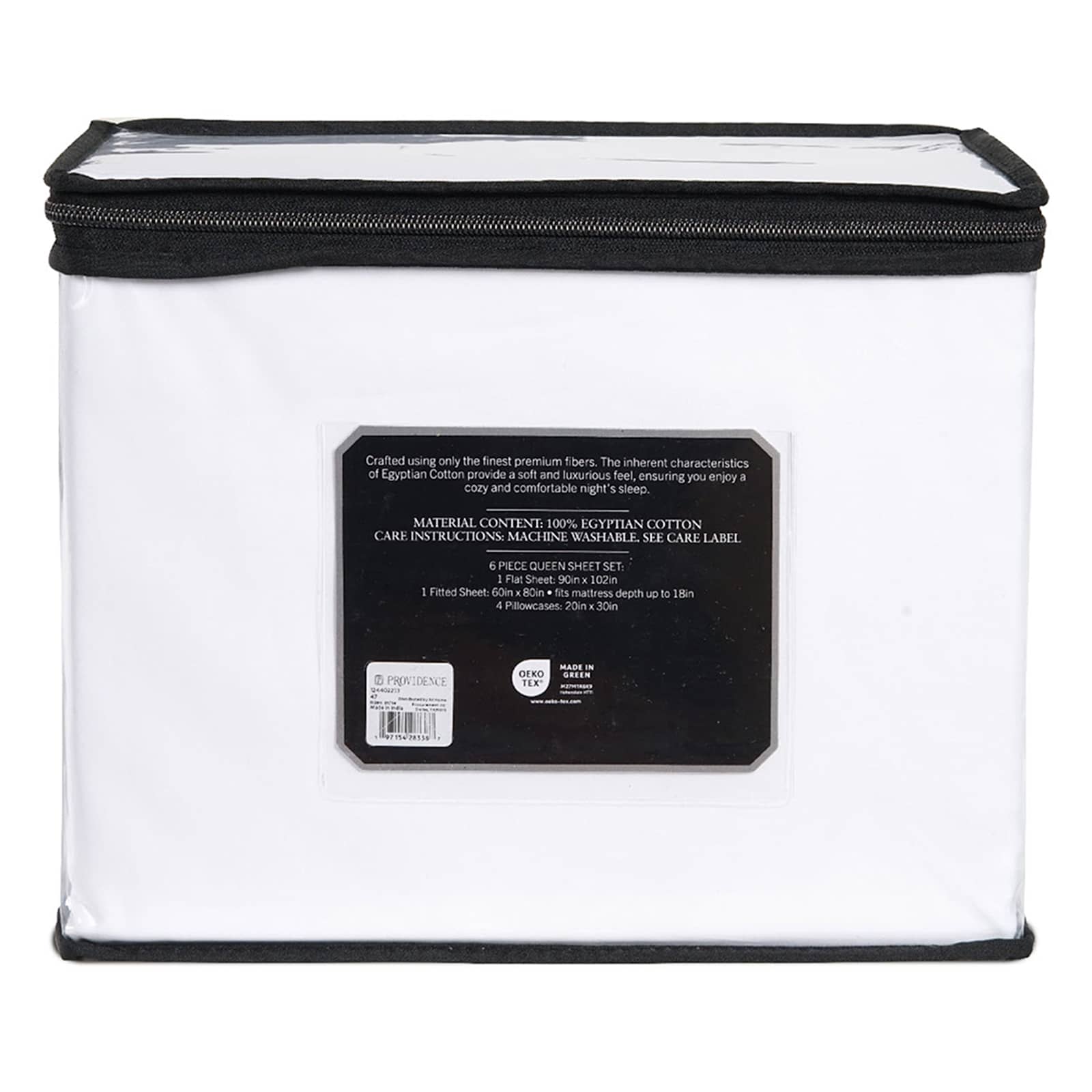 6-Piece White 100% Egyptian Cotton Sateen Sheet Set