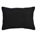 Black Soft Textured Boucle Throw Pillow, 14x20