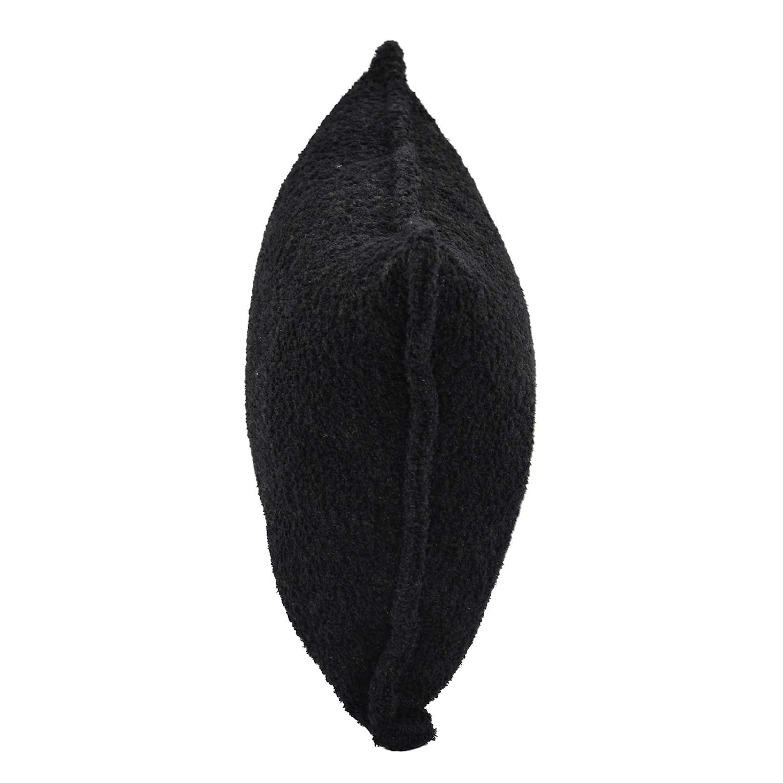 Black Soft Textured Boucle Throw Pillow, 14x20