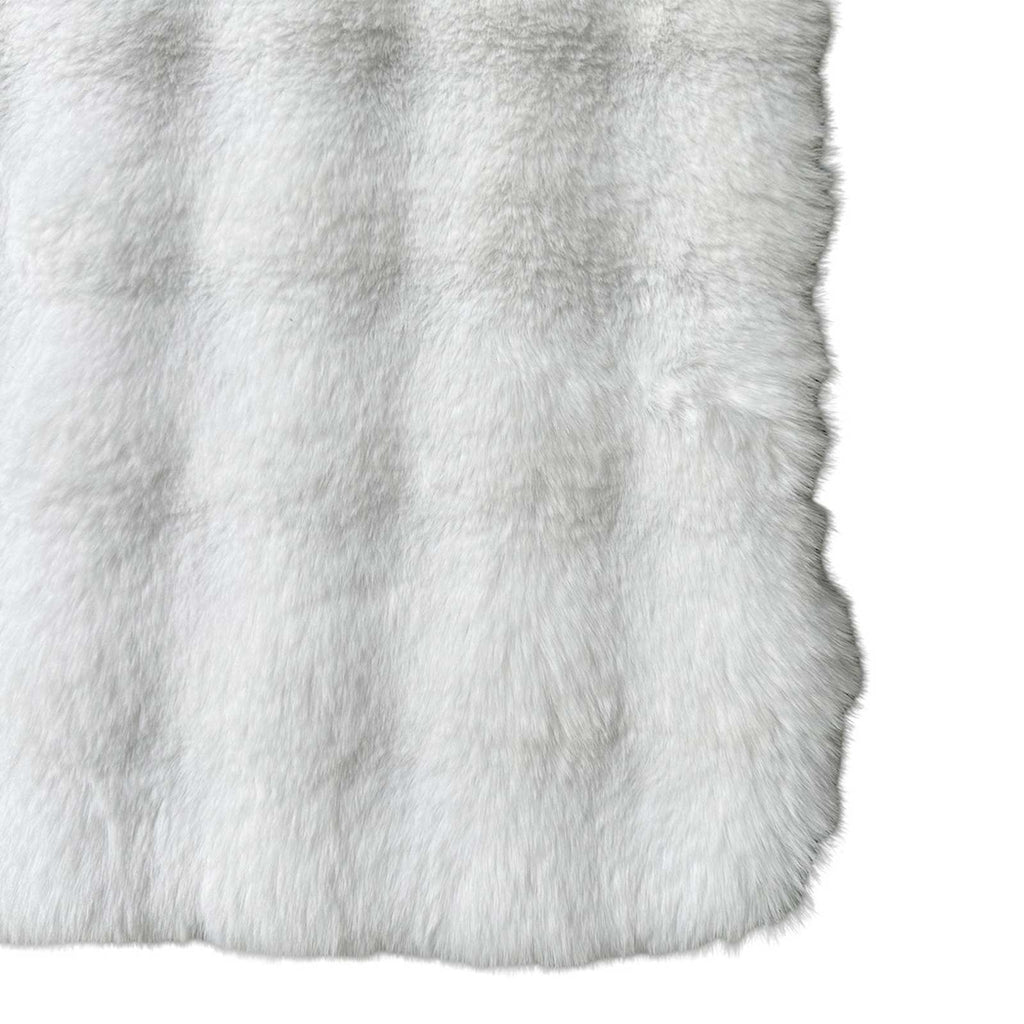 2-Piece White Bubble Faux Fur Rug Set