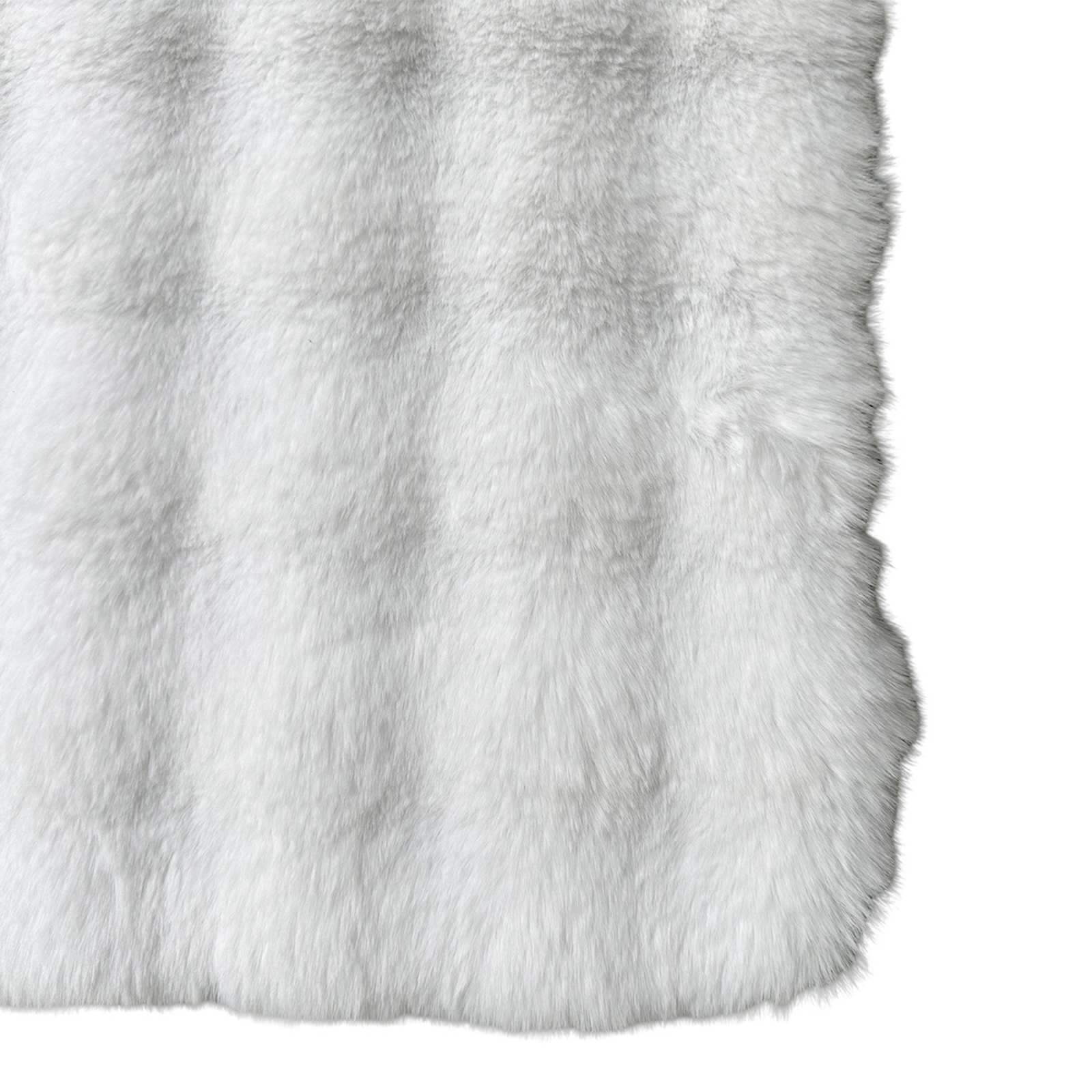 2-Piece White Bubble Faux Fur Rug Set