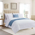 5-Piece White Ribbed Velvet Comforter Set, King